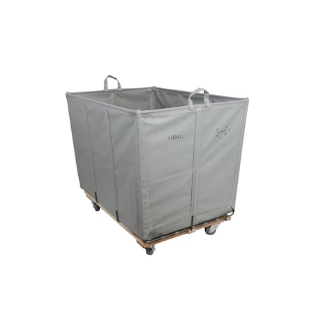 Steele Canvas Basket 18 BU Permanent Truck Grey Vinyl w/Grey Vinyl - 6in Casters 2 Swivel 2 Rigid 9318VGRYVGRYW6